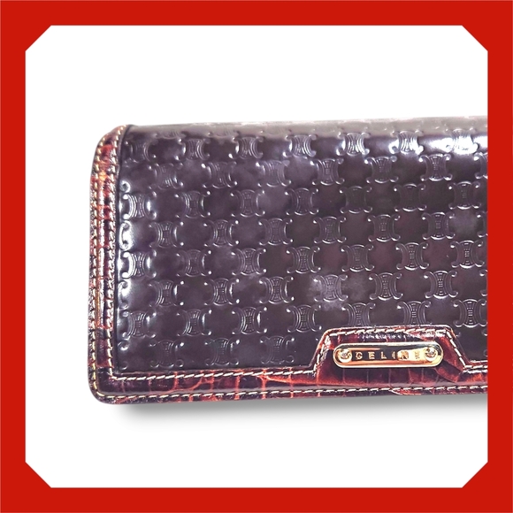 A. Celine- Brown Macadam pattern Bifold Wallet - Picture 1 of 7